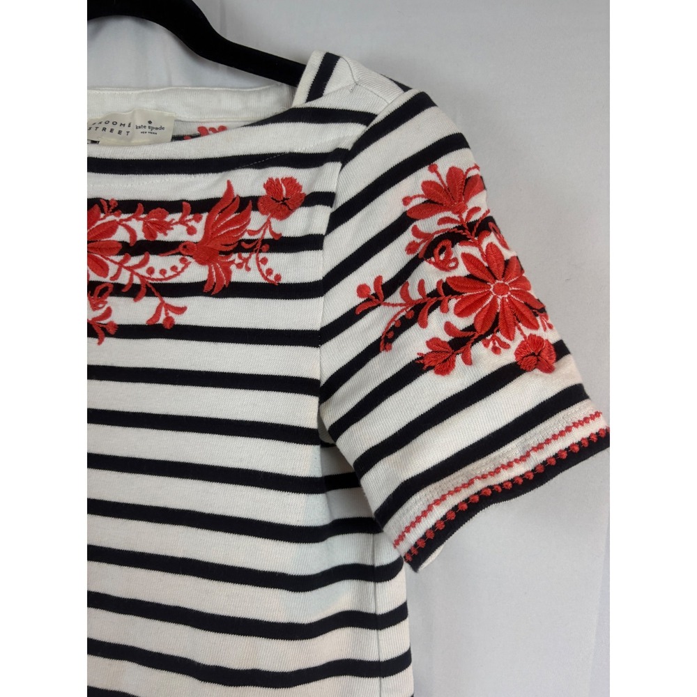 Kate Spade Broome Street Nautical Striped Embroidered Drop Waist‎ Dress XS - Picture 8 of 13